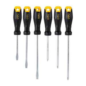 Deli Tools EDL620006 screwdriver set, 6 pieces, black and yellow handles, chrome vanadium steel - Deli Tools Screwdriver