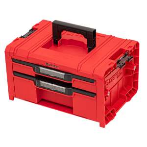 QBRICK SYSTEM PRO EXPERT RED HD 2 Schubladen Werkzeug Organizer, rote Werkzeugbox mit zwei Schubladen, langlebige und funktionale Werkzeugaufbewahrung - Qbrick System