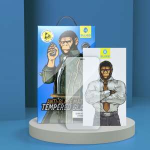 5D Mr. Monkey Glass Anti-Glare Matte edzett üveg képernyővédő Apple iPhone 15 Pro Max-hoz, fekete, erős matt felülettel - Blueo