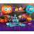 Halloween party decorations with Trick or Treat Boo foil balloon, cups, plates, and other decorations