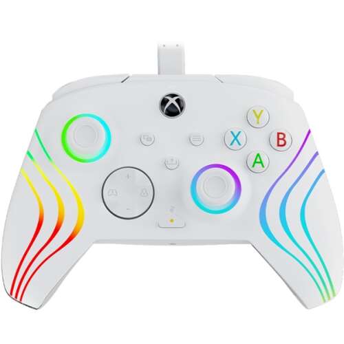 PDP Afterglow WAVE Xbox Series X|S/Xbox One/PC controler alb cu fir, seria Xbox X|S/Xbox One/PC
