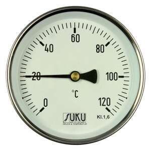 100mm diameter bimetal thermometer with 0-120°C range, SUKU brand, for measuring temperature - Home & Garden