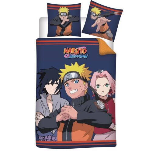 Naruto Shippuden bedding set 140x200 cm with Naruto, Sasuke and Sakura characters