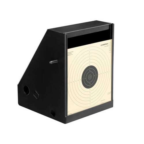 Perfecta 17x17 cm-es céltábla csapda, fekete fém, céllövő papírral