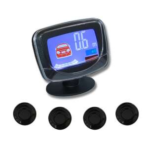 4 szenzoros parkoló rendszer LCD kijelzővel és fekete érzékelőkkel - Tolatóradar