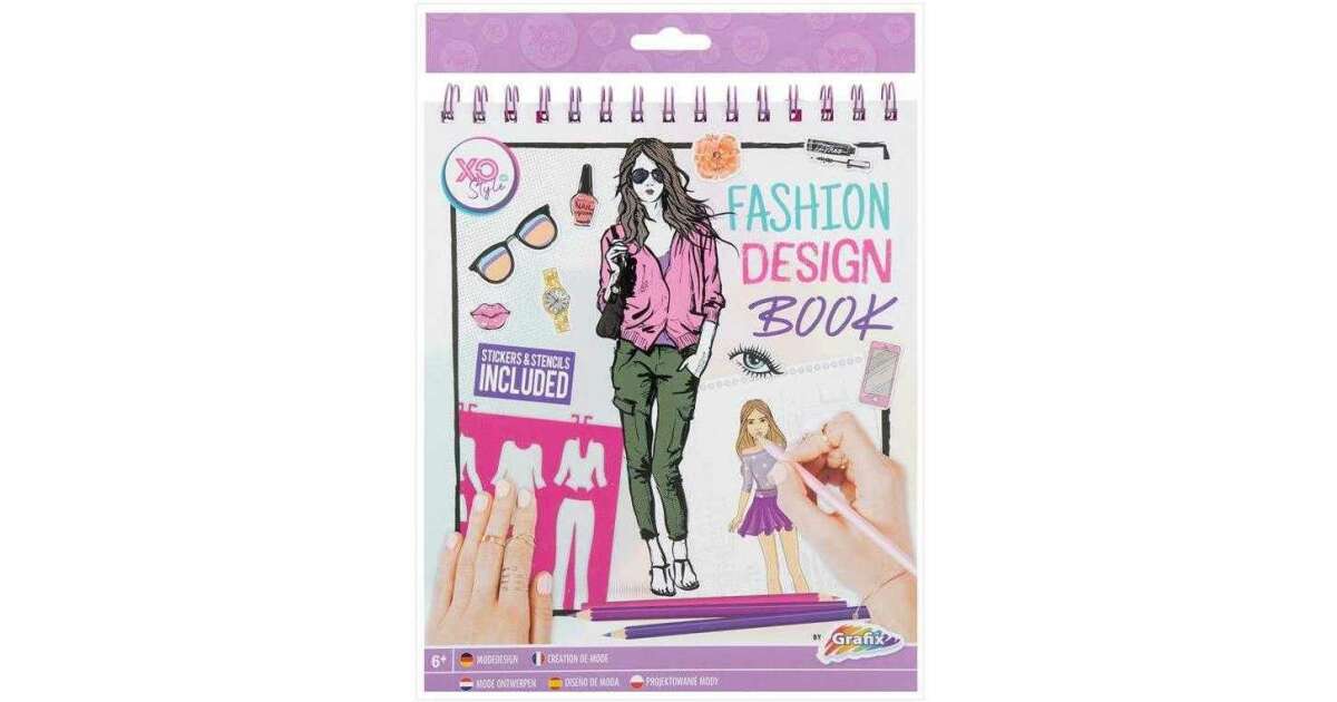 Grafix - Fashion Designer Book 36 pages+5 templates+stickers | Pepita.com