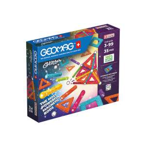 Geomag Glitter Panelek Újrahasznosított 35 darabos mágneses építőjáték doboz - Geomag Mágneses építőjáték