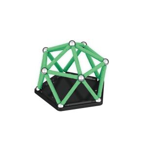 Geomag Glow magnetski set za građenje sa zelenim šipkama, metalnim kuglicama i crnom bazom - Geomag