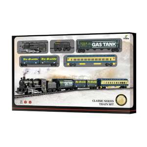 Classic Series Train Set, battery powered toy train with locomotive, cargo and passenger cars, track, for kids - Train, rail element, motorway