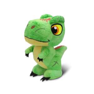 Jucărie dinozaur de pluș verde, 30 cm, scoate sunete când este apăsată - Plușuri interactive