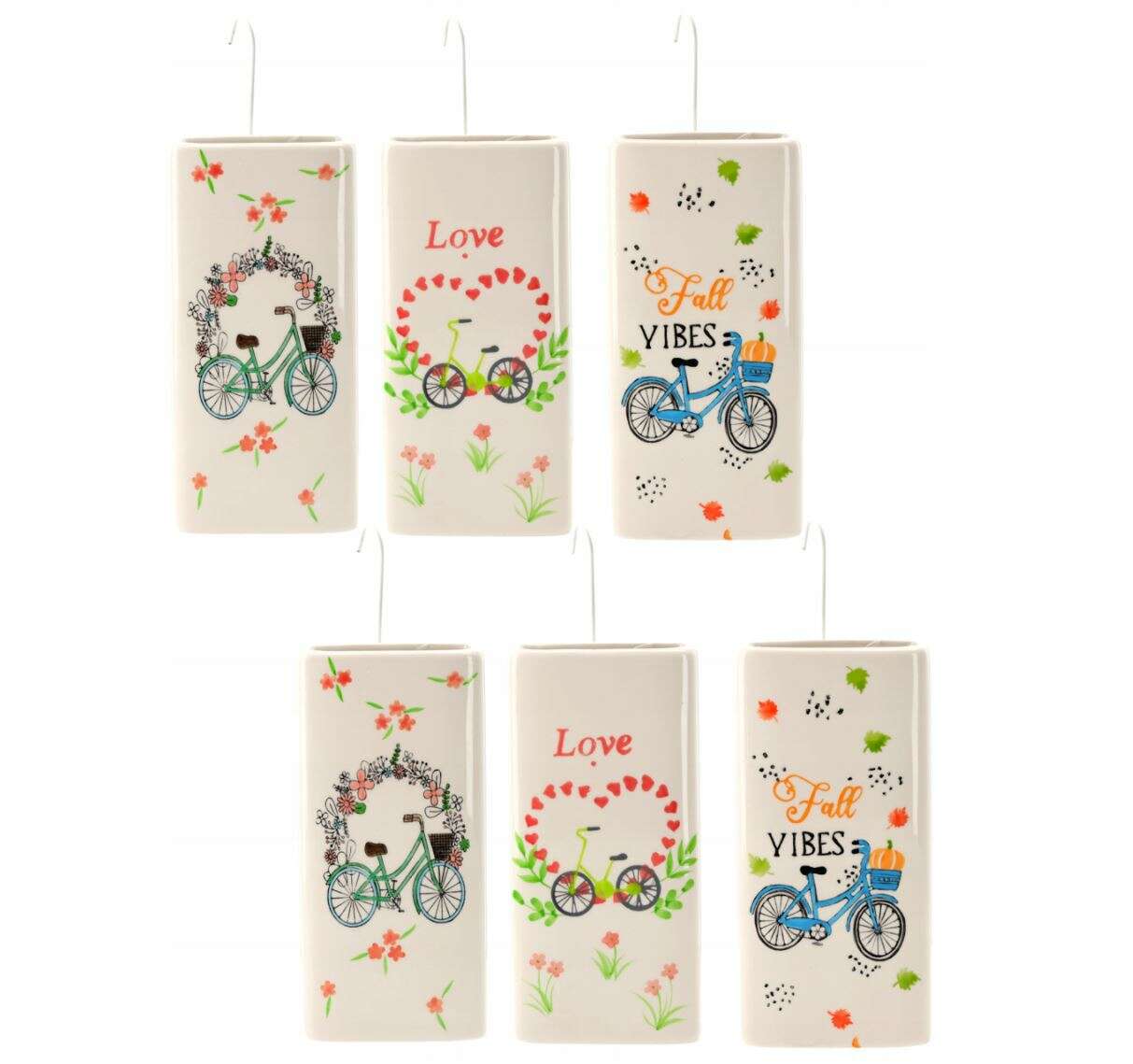 Keramický zvlhčovač vzduchu so vzorom bicykla súprava 6 kusov