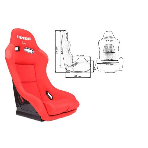 Scaun sport Bride K109 roșu, low max, scaun de curse