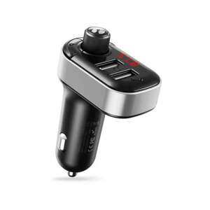 XO BCC10 Bluetooth FM Transmitter with Dual USB Charger, Black - XO Car Charger