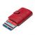 iUni P2 Dark Red RFID Wallet with cards, top view