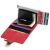 iUni P2 Dark Red RFID Wallet open with cards and banknotes