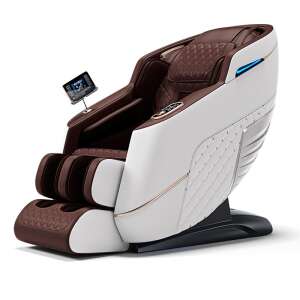 Fotel do masażu całego ciała Pepita 6606 PRO (wyświetlacz LCD + bluetooth) #biało-brązowy