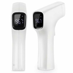 iUni T15i Digital Non-Contact Thermometer, front and side view - Test analysis device