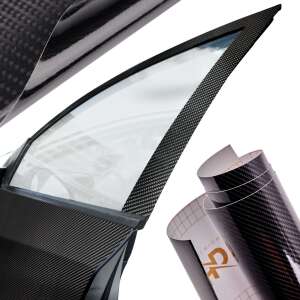 Szén 5D fólia, fekete, 5D, autó ajtó díszítésére felragasztva - Jármű fólia