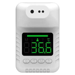 iUni T16i non-contact digital thermometer, white, infrared, wall mountable, front view - Test analysis device