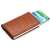 Brązowy portfel RFID z tłoczeniem krokodyla, iUni P1, z włożonymi kartami