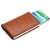 Brązowy portfel RFID z tłoczeniem krokodyla, iUni P1, z włożonymi kartami
