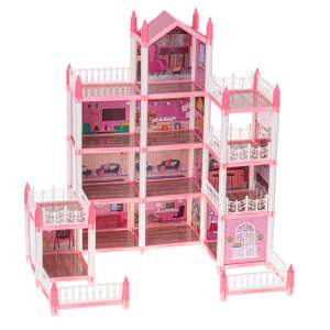 Babaház villa rózsaszín DIY 4 szintes bútorokkal 74939405 Babaház