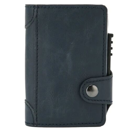 Closed iUni P4 Dark Blue RFID Wallet