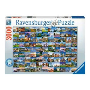Puzzle Ravensburger 3000 elementów przedstawiające 99 pięknych miejsc w Europie - Ravensburger Puzzle
