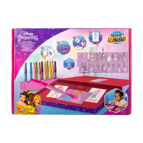 Súprava sprejových pier Disney Princess - kreatívna kresliaca súprava pre deti so šablónami