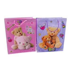 Pungi cadou roz și violet cu modele de ursuleți, 18x21.5x5.8cm - Nonbrand Pungi cadou