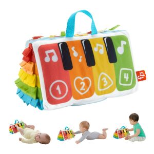 Collage des Fisher-Price Kick and Play Piano Gym - Babyspielzeug für die sensorische Entwicklung - Fisher Price Entwicklungsspiele für Babys