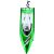 iUni FT009i Top Speed Racing Flipped Boat, with remote control and 2 batteries, green 144362742