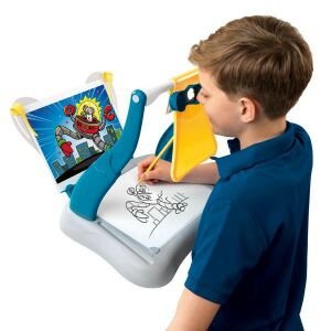 Kreativ Rajziskola Zeichenschul-Set in Gebrauch, Kind zeichnet ein Bild nach - Bücher