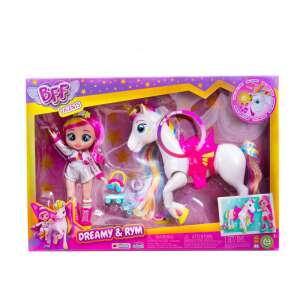 Setul de păpuși Cry Babies BFF Dreamy și Rym, o păpușă cu păr roz care călărește un unicorn alb cu coamă curcubeu - Baba