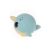 Flockies Niko the Narwhal collectible figure, side view