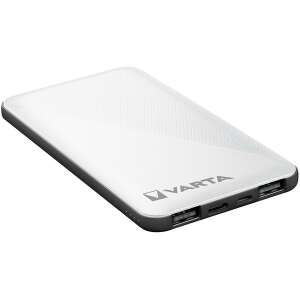 Varta 5000mAh Power Bank Energy, white, angled view - External Battery & Power Bank