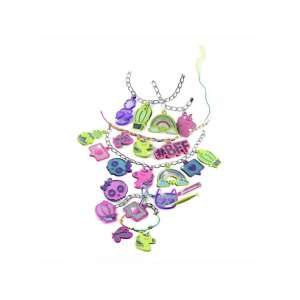 Crazy Chic Jewelry Making Kit with colorful pendants, charms, and chains for girls to create their own bracelets - Clementoni