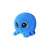 Flockies S2 collectible figure - Carlos the crab, blue plush toy, side view