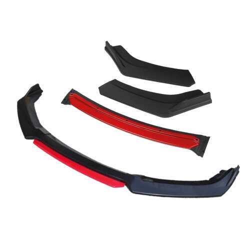 FC5 típus első lökhárító toldat, 4 részes univerzális modell, piros/fekete