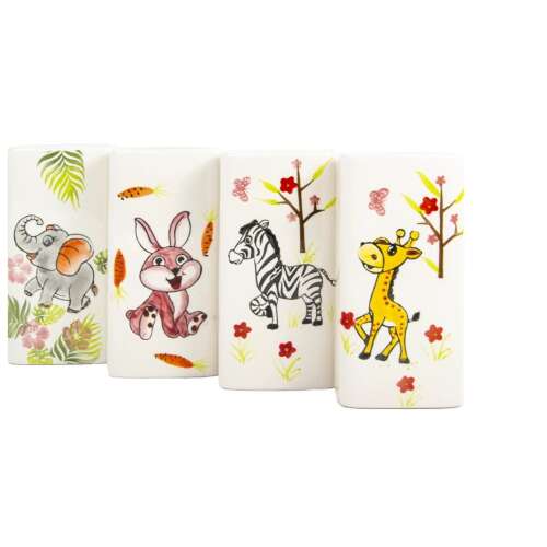 Aranyos állat mintás kerámia légnedvesitő 4 darabos szett ( zsiráf, nyuszi, elefánt, zebra)