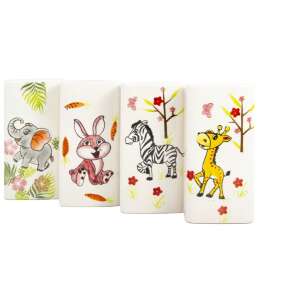 Roztomilý keramický zvlhčovač vzduchu so zvieracím vzorom súprava 4 kusov (žirafa, zajačik, slon, zebra)