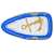 Bestway Nautical Paradise inflatable boat shaped pool float, top view, blue with gold anchor and rope design