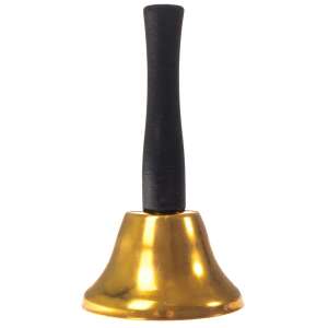 Gold hand bell with wooden handle, Springos - Santa Claus costume