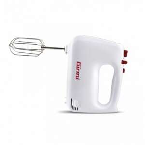 Girmi SB41 Handmixer, weiß mit roten Akzenten, schräge Ansicht - Stabmixer
