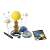 Buki motorized solar system 2 in 1 educational toy for kids, showing the planets orbiting the sun, with a light-up sun and a moon eclipse feature