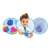 Mini Lab Bath Balls, Buki, bath bomb making kit, 6 activities, 8+, bath bomb in use, bath bomb fizzing, bath bomb colors