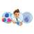 Mini Lab Bath Balls, Buki, bath bomb making kit, 6 activities, 8+, bath bomb in use, bath bomb fizzing, bath bomb colors