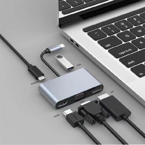 BlackBird 5-в-1 USB-C хъб с HDMI, VGA, DisplayPort, USB и PD