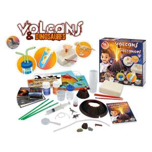 Set științific Volcans & Dinosaures pentru copii, cu un model de vulcan, fosile de dinozauri și alte instrumente educaționale - Jocuri stiintifice si exploratori