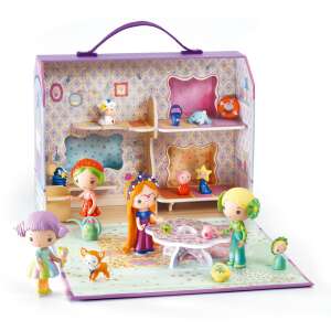 Djeco Tinyly Bluchka and Indie Collection dollhouse with multiple dolls and accessories - Dollhouse